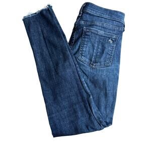 Rag & Bone Jeans Modele ankle skinny in Tonal River blue raw hem Sz 25 US 2